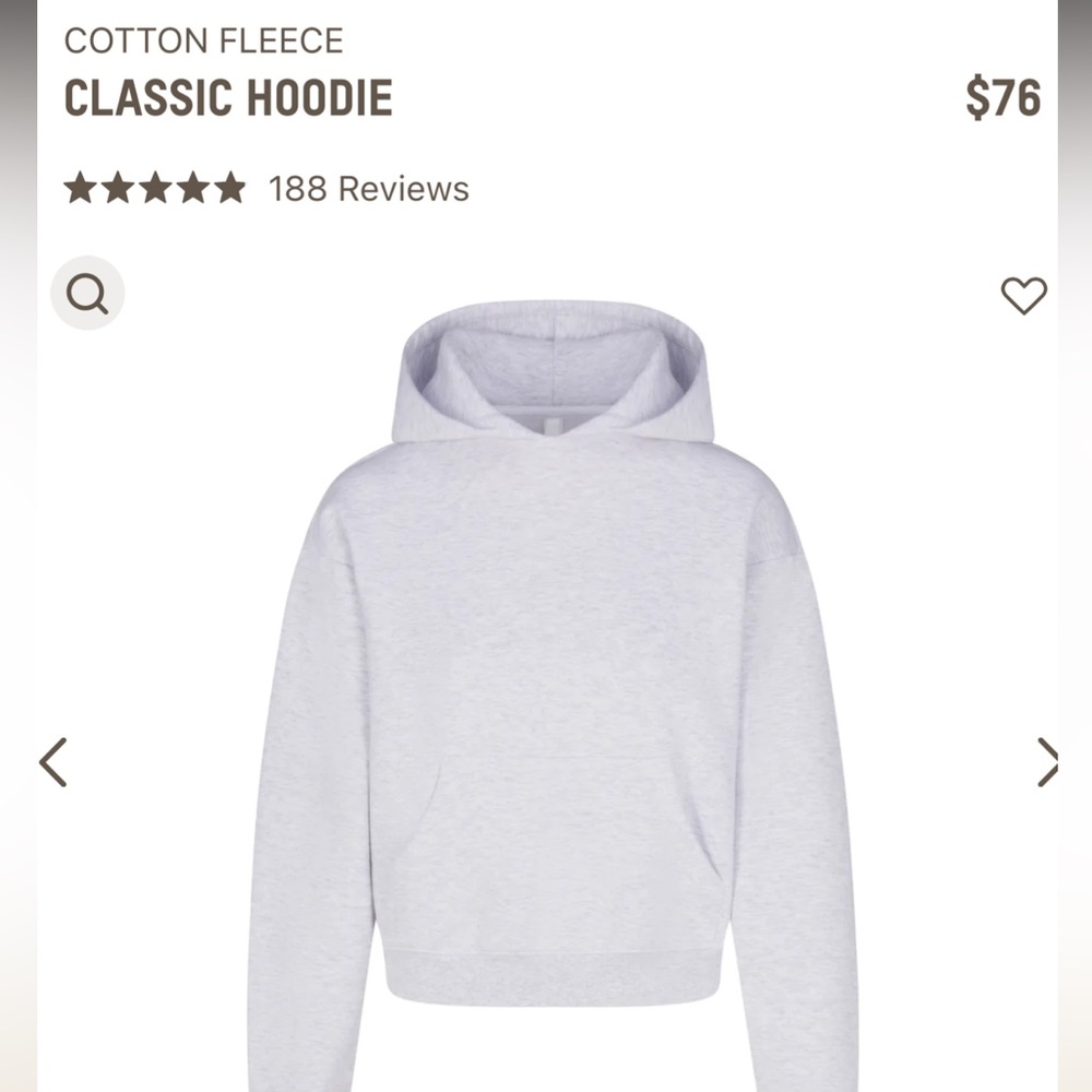 Skims Cotton Fleece Classic Hoodie